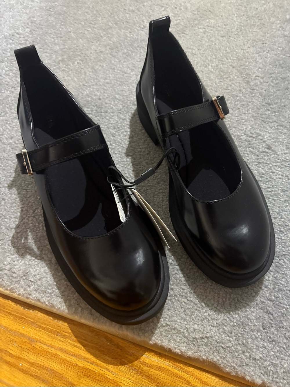Women’s Black Mary Janye Flats with Buckle